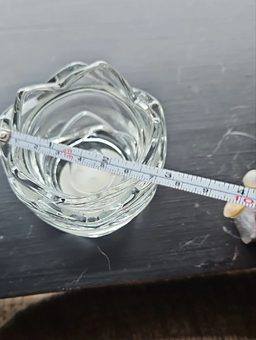 Indiana Glass Clear Lotus Petal Glass Votive Holders - Pair